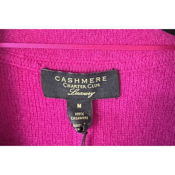 Charter Club Luxury Cashmere Blazer Womens Size Medium Two Button Front Fuchsia - Picture 4 of 8